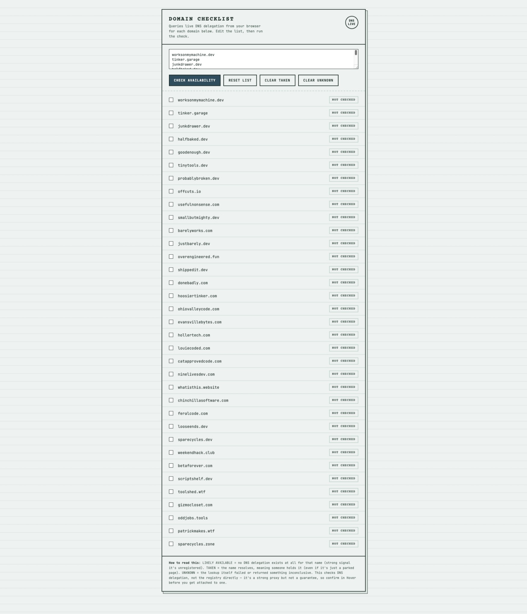 Domain Checker screenshot