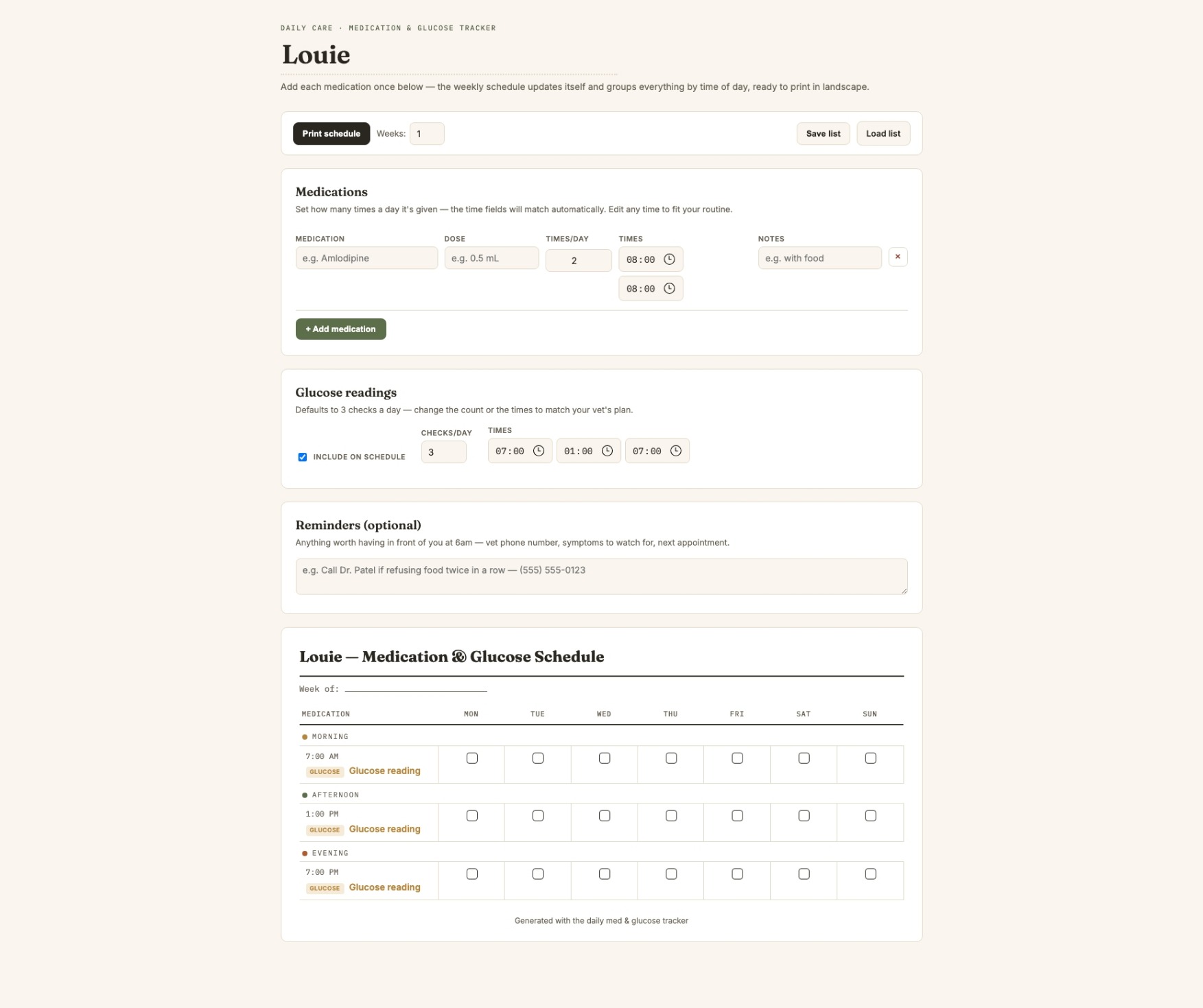 Pet Med Checklist screenshot